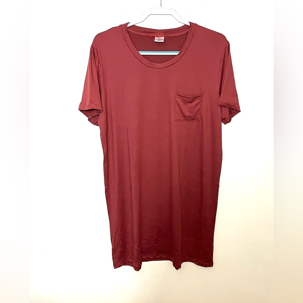 RealEssentials Maroon Short Sleeve T-shirt Dress. Size XL. NWOT.